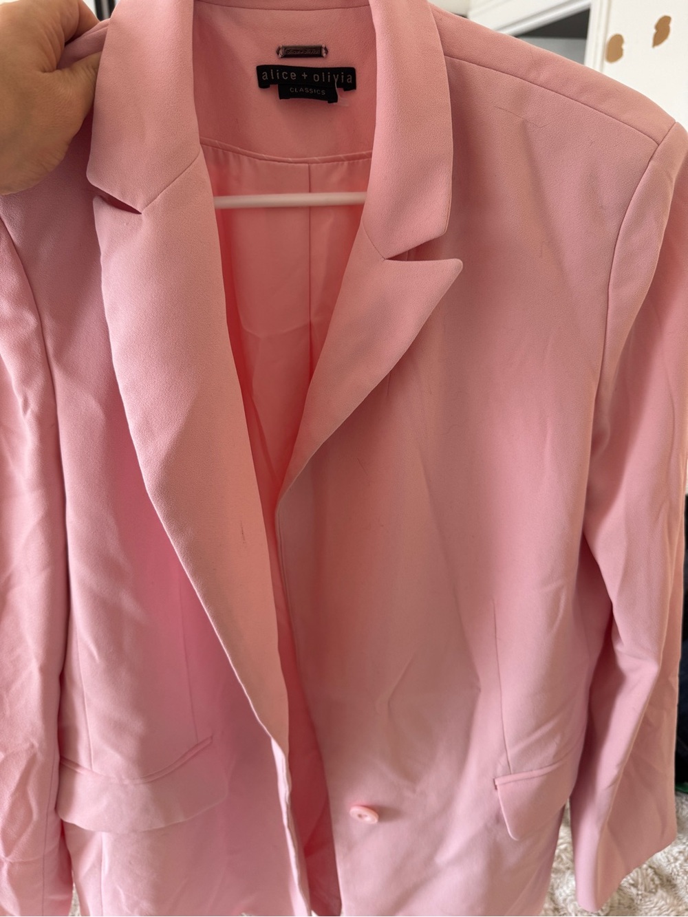 Alice + Olivia Blush Pink Single-Button Tailored Blazer - Picture 6 of 8